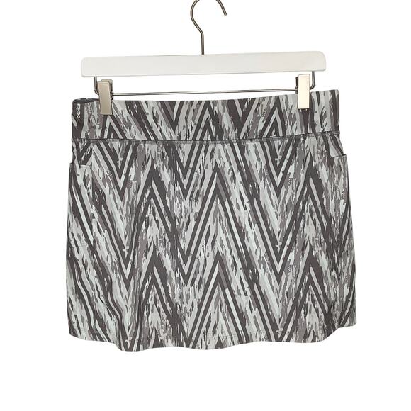 Smartwool Gray White Zig Zag Merino Sport Lined Skirt Skort Small - Picture 5 of 9
